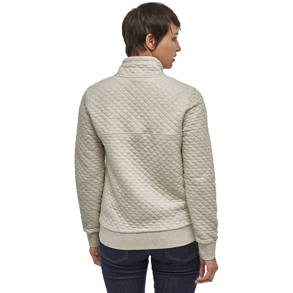 Patagonia Quilted Cowl Sweatshirt in Cream with Brown Trim - Picture 2 of 15
